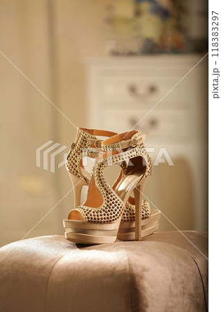 Beautiful and very stylish and fashionable high heeled woman shoes for party, wedding and other fashion occasion Beautiful and very stylish and fashionable high heeled woman shoes for party, wedding and other fashion occasion 118383297