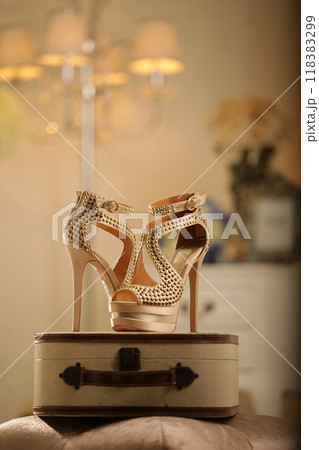 Beautiful and very stylish and fashionable high heeled woman shoes for party, wedding and other fashion occasion Beautiful and very stylish and fashionable high heeled woman shoes for party, wedding and other fashion occasion 118383299