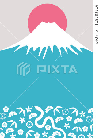 巳　年賀状　シルエット　背景 118383516
