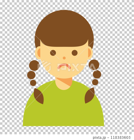 困った顔の女性のイラスト 困った顔の女性のイラスト 118383603