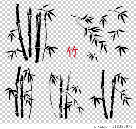 用畫筆畫出的竹子 118383979