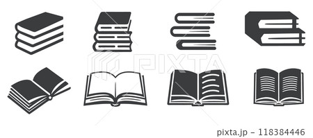 Book flat icon set. Open book symbol . Book icon set. open book icon. ebook icon vector. education logo Book flat icon set. Open book symbol . Book icon set. open book icon. ebook icon vector. education logo 118384446
