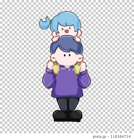 男人肩上扛著一個女孩 118384714