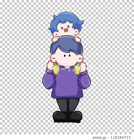 肩上扛著男孩的男人 118384715