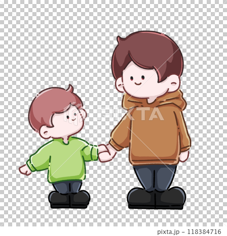 男孩手牽手 118384716