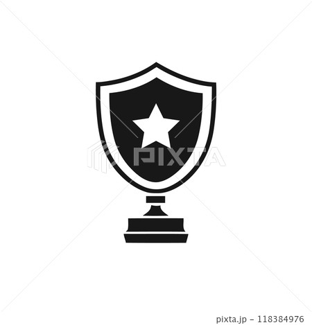 Award Shield Star vector. black shield star badge. Police Badge Outline vector. Trophy Phatplus Solid icon vector Award Shield Star vector. black shield star badge. Police Badge Outline vector. Trophy Phatplus Solid icon vector 118384976