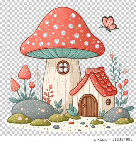 red mushroom house 118384995