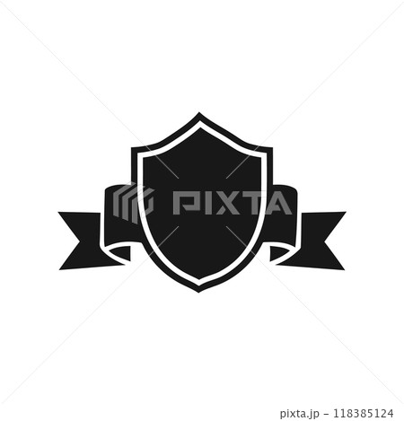 Award Shield Star vector. black shield star badge. Police Badge Outline vector 118385124