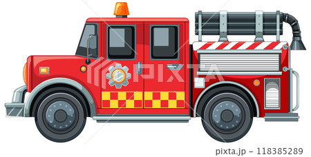 Red Fire Truck Illustration Red Fire Truck Illustration 118385289