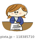 書類を書く女性 118385710