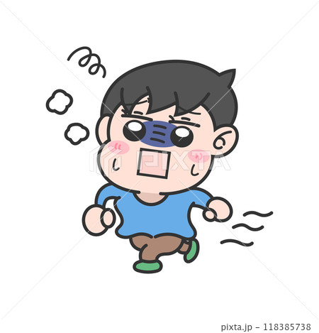 走り疲れている男の子 走り疲れている男の子 118385738