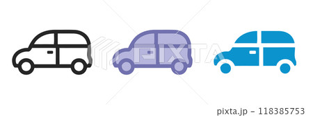 Car line icon vector. car flat vector icon illustration. Shuttle Van Icon Car line icon vector. car flat vector icon illustration. Shuttle Van Icon 118385753