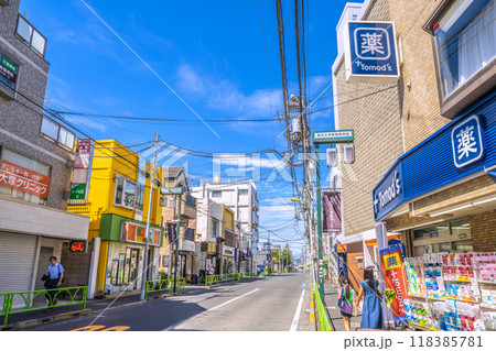 日本の東京都市景観 駒沢大学駅前商店街などを望む 日本の東京都市景観 駒沢大学駅前商店街などを望む 118385781