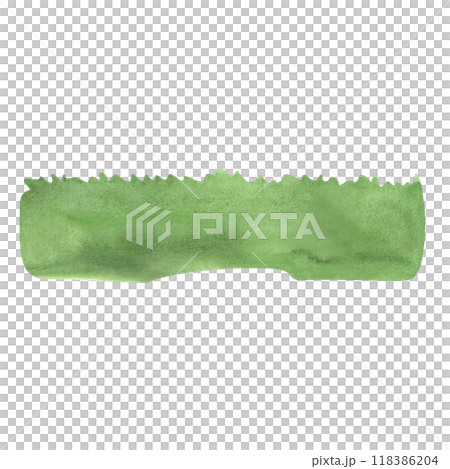 Delicate fresh light green grass. Lawn or meadow. Landscape fragment for illustration background design. Isolated watercolor illustration. 118386204