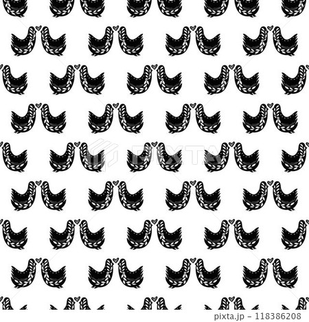 Folk ornamental bird seamless pattern. Suitable for printing on fabric and paper. Vector background 118386208