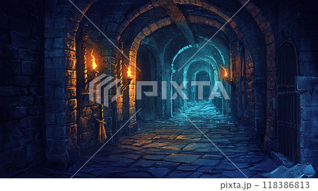 石造りの廊下 118386813