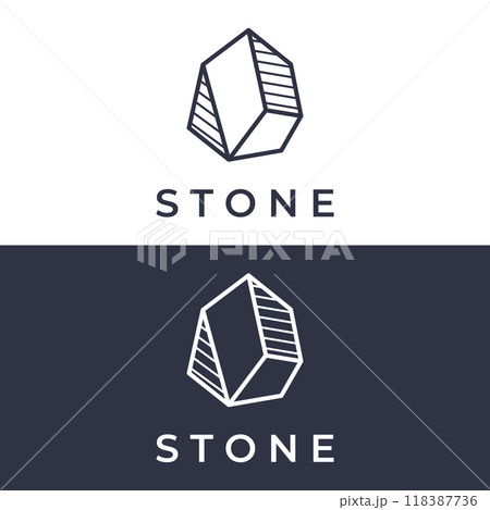 Natural stone silhouette abstract logo creative template design with outline. Logo for business, company, symbol. Natural stone silhouette abstract logo creative template design with outline. Logo for business, company, symbol. 118387736