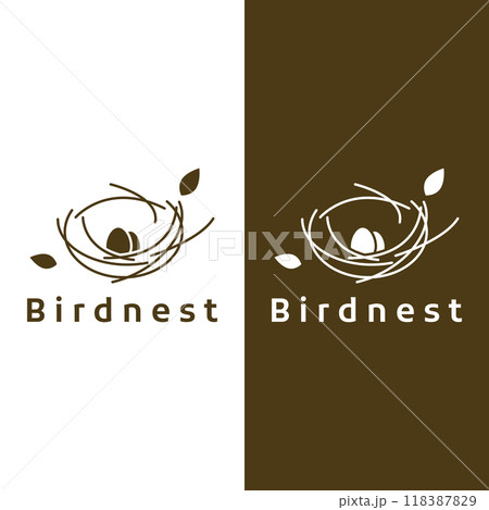 Bird's nest hipster logo creative design vector illustration template. 118387829