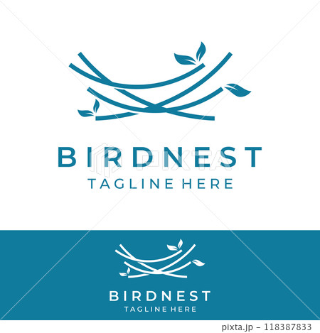 Bird's nest hipster logo creative design vector illustration template. 118387833