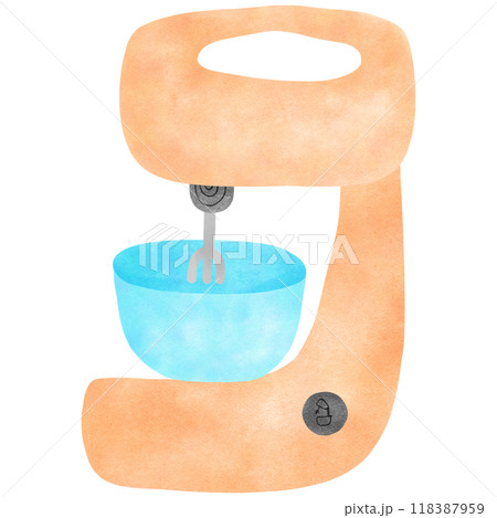 orange color dough mixer, transparency illustration.	 118387959