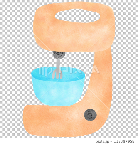 orange color dough mixer, transparency illustration.	 118387959
