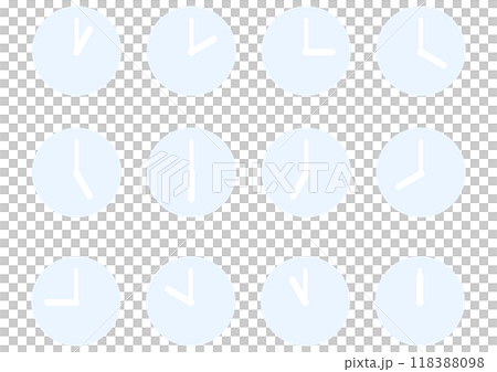 藍色簡單時鐘圖示集 118388098