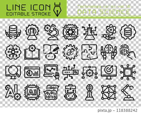 Line Icon Technology Series vol.16 Data Science 118388242