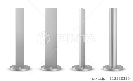 3d metal pole base of different shape 3d metal pole base of different shape 118388330