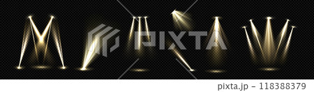 White spotlight beam to illuminate stage 118388379