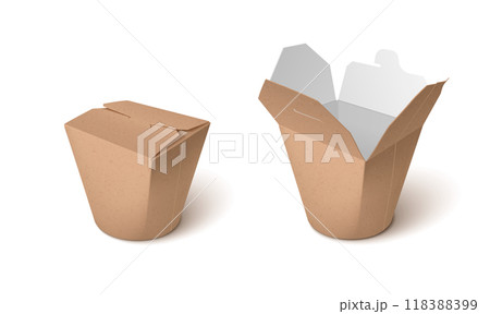 Cardboard take away box for noodle. 118388399