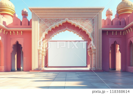 A large empty frame is hanging in the middle of a room A large empty frame is hanging in the middle of a room 118388614