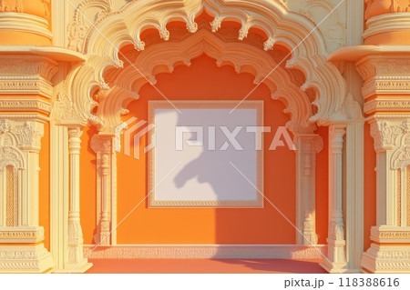 A large archway with a wall behind it 118388616