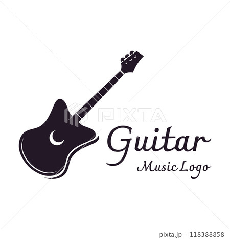 Logo design for simple guitar musical instruments, music, bands, live music, and acoustics, nightclubs. Logo design for simple guitar musical instruments, music, bands, live music, and acoustics, nightclubs. 118388858