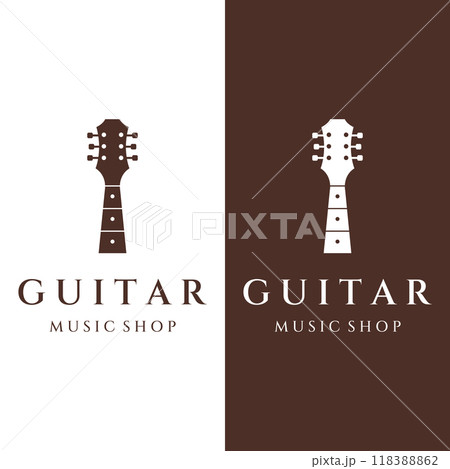 Logo design for simple guitar musical instruments, music, bands, live music, and acoustics, nightclubs. Logo design for simple guitar musical instruments, music, bands, live music, and acoustics, nightclubs. 118388862