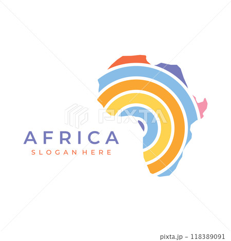 Abstract African continent map logo template design, africa travel and tours. With vector design concept. Abstract African continent map logo template design, africa travel and tours. With vector design concept. 118389091
