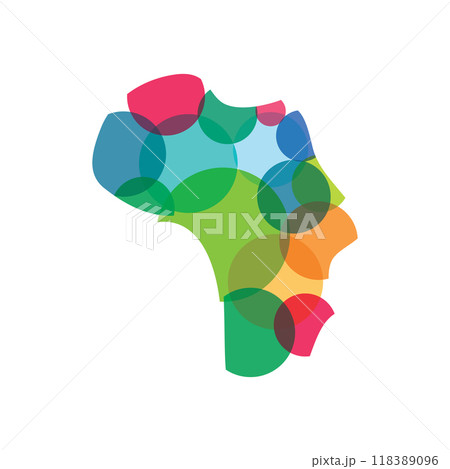 Abstract African continent map logo template design, africa travel and tours. With vector design concept. Abstract African continent map logo template design, africa travel and tours. With vector design concept. 118389096