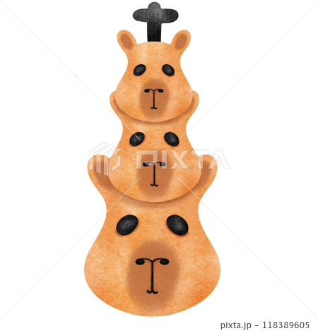 a capybara with three heads and a cross on it 118389605