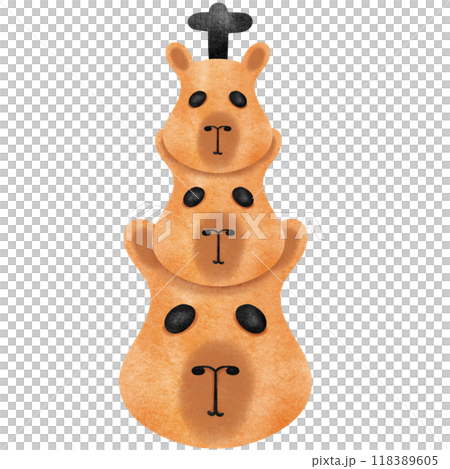 a capybara with three heads and a cross on it 118389605