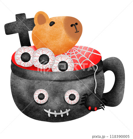 a cup with a capybara, spider and Eyeball a cup with a capybara, spider and Eyeball 118390005