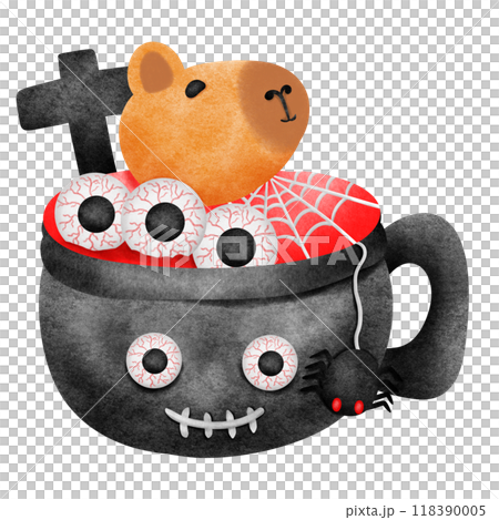 a cup with a capybara, spider and Eyeball a cup with a capybara, spider and Eyeball 118390005