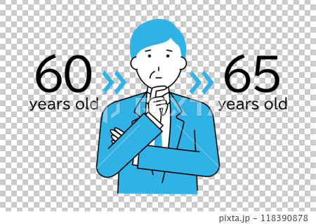 60歳から65歳までの働き方を考える年配のビジネスマン 118390878