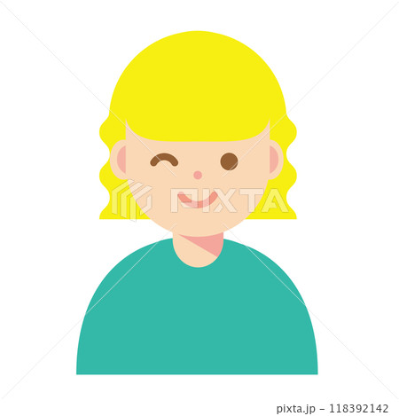 ウインクする女性のイラスト ウインクする女性のイラスト 118392142