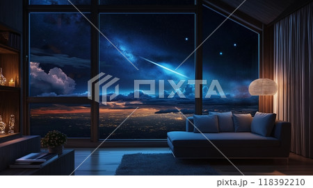 Night Sky Stars View from Living Room 118392210