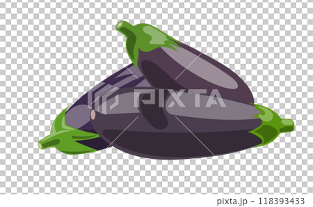 三個新鮮茄子的向量圖 118393433