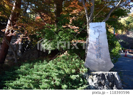 秋の久保田一竹美術館正門付近 紅葉 秋の久保田一竹美術館正門付近 紅葉 118393596