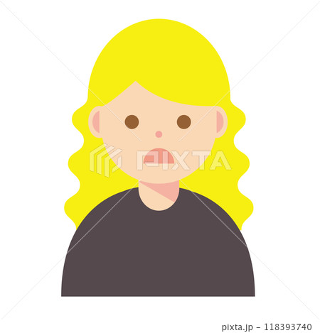 困った顔の女性のイラスト 困った顔の女性のイラスト 118393740