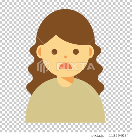 Illustration of a woman with a troubled face 118394084