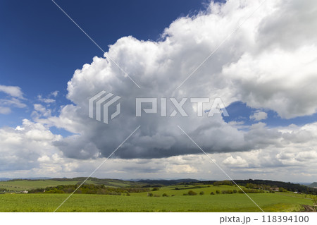 blue sky with clouds as background 118394100