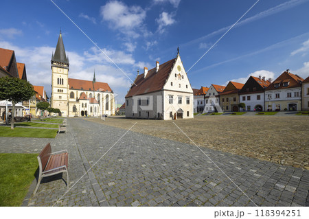 Medieval historical square Bardejov, UNESCO site, Slovakia 118394251