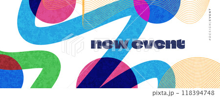 Creative Cover or Banner Design Template with Colorful and Minimal Style for Identity, Branding, Advertising or Promotion. Abstract Layout Design with Texture Effect Creative Cover or Banner Design Template with Colorful and Minimal Style for Identity, Branding, Advertising or Promotion. Abstract Layout Design with Texture Effect 118394748